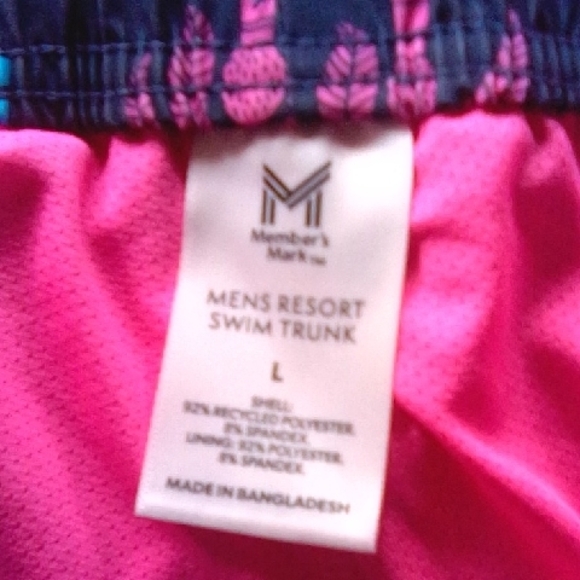 Black and Pink Athletic Shorts with Elastic Waistband - Picture 2 of 2